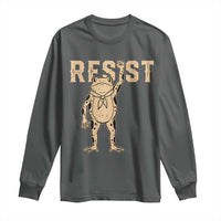 Frog Resist Long Sleeve Shirt Raised Fist Protest Fighter Retro Graphic - Wonder Print Shop