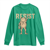 Frog Resist Long Sleeve Shirt Raised Fist Protest Fighter Retro Graphic - Wonder Print Shop