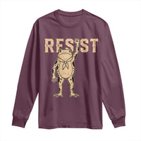 Frog Resist Long Sleeve Shirt Raised Fist Protest Fighter Retro Graphic - Wonder Print Shop