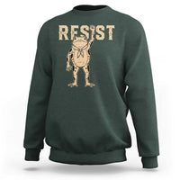 Frog Resist Sweatshirt Raised Fist Protest Fighter Retro Graphic - Wonder Print Shop