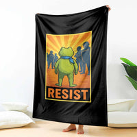 Resist Frog Graphic Throw Blanket Protest Stand Against Fascism - Wonder Print Shop