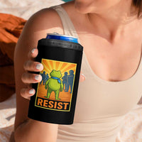 Resist Frog Graphic 4 in 1 Can Cooler Tumbler Protest Stand Against Fascism - Wonder Print Shop