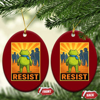 Resist Frog Graphic Ceramic Ornament Protest Stand Against Fascism - Wonder Print Shop