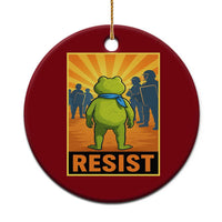 Resist Frog Graphic Ceramic Ornament Protest Stand Against Fascism - Wonder Print Shop