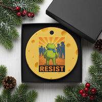 Resist Frog Graphic Ceramic Ornament Protest Stand Against Fascism - Wonder Print Shop