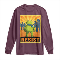 Resist Frog Graphic Long Sleeve Shirt Protest Stand Against Fascism - Wonder Print Shop