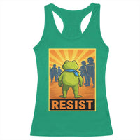 Resist Frog Graphic Racerback Tank Top Protest Stand Against Fascism - Wonder Print Shop
