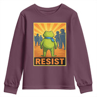 Resist Frog Graphic Youth Sweatshirt Protest Stand Against Fascism - Wonder Print Shop
