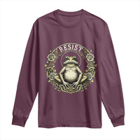 Zen Frog Resist Long Sleeve Shirt Sacred Resistance Protest Ornate Style Graphic - Wonder Print Shop