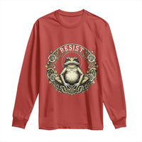 Zen Frog Resist Long Sleeve Shirt Sacred Resistance Protest Ornate Style Graphic - Wonder Print Shop