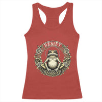 Zen Frog Resist Racerback Tank Top Sacred Resistance Protest Ornate Style Graphic - Wonder Print Shop