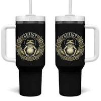 Zen Frog Resist Tumbler With Handle Sacred Resistance Protest Ornate Style Graphic - Wonder Print Shop