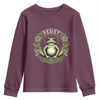 Zen Frog Resist Youth Sweatshirt Sacred Resistance Protest Ornate Style Graphic - Wonder Print Shop
