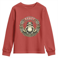 Zen Frog Resist Youth Sweatshirt Sacred Resistance Protest Ornate Style Graphic - Wonder Print Shop