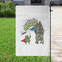 Funny Frog Protest Comic Graphic Garden Flag Ribbit Resist Stand Against - Wonder Print Shop