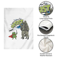 Funny Frog Protest Comic Graphic Garden Flag Ribbit Resist Stand Against - Wonder Print Shop