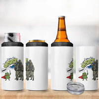 Funny Frog Protest Comic Graphic 4 in 1 Can Cooler Tumbler Ribbit Resist Stand Against - Wonder Print Shop
