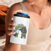 Funny Frog Protest Comic Graphic 4 in 1 Can Cooler Tumbler Ribbit Resist Stand Against - Wonder Print Shop