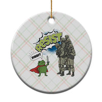 Funny Frog Protest Comic Graphic Ceramic Ornament Ribbit Resist Stand Against - Wonder Print Shop