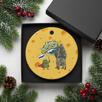 Funny Frog Protest Comic Graphic Ceramic Ornament Ribbit Resist Stand Against - Wonder Print Shop