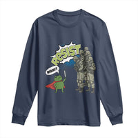 Funny Frog Protest Comic Graphic Long Sleeve Shirt Ribbit Resist Stand Against - Wonder Print Shop