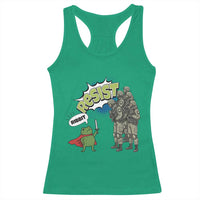 Funny Frog Protest Comic Graphic Racerback Tank Top Ribbit Resist Stand Against - Wonder Print Shop