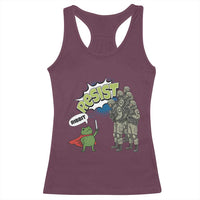 Funny Frog Protest Comic Graphic Racerback Tank Top Ribbit Resist Stand Against - Wonder Print Shop