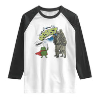 Funny Frog Protest Comic Graphic Raglan Shirt Ribbit Resist Stand Against - Wonder Print Shop