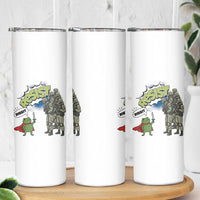 Funny Frog Protest Comic Graphic Skinny Tumbler Ribbit Resist Stand Against - Wonder Print Shop