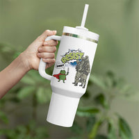 Funny Frog Protest Comic Graphic Tumbler With Handle Ribbit Resist Stand Against - Wonder Print Shop
