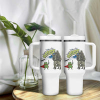 Funny Frog Protest Comic Graphic Tumbler With Handle Ribbit Resist Stand Against - Wonder Print Shop