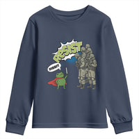 Funny Frog Protest Comic Graphic Youth Sweatshirt Ribbit Resist Stand Against - Wonder Print Shop