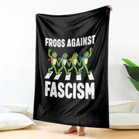Walking Frog Against Fascism Throw Blanket Frogs Band Resistance Protest - Wonder Print Shop