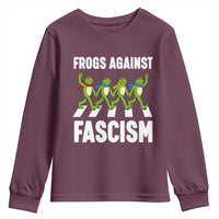 Walking Frog Against Fascism Youth Sweatshirt Frogs Band Resistance Protest - Wonder Print Shop