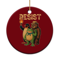 Resist Social Club 2025 Ceramic Ornament Bear Penguin Frog Protest Unity for Social Justice - Wonder Print Shop