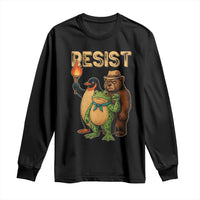 Resist Social Club 2025 Long Sleeve Shirt Bear Penguin Frog Protest Unity for Social Justice - Wonder Print Shop