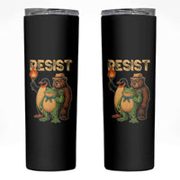 Resist Social Club 2025 Skinny Tumbler Bear Penguin Frog Protest Unity for Social Justice - Wonder Print Shop