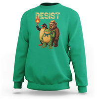 Resist Social Club 2025 Sweatshirt Bear Penguin Frog Protest Unity for Social Justice - Wonder Print Shop