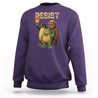 Resist Social Club 2025 Sweatshirt Bear Penguin Frog Protest Unity for Social Justice - Wonder Print Shop