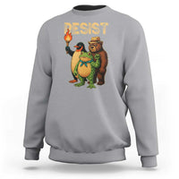 Resist Social Club 2025 Sweatshirt Bear Penguin Frog Protest Unity for Social Justice - Wonder Print Shop