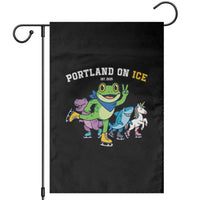 Portland On Ice 2025 Garden Flag Resist Frog and Inflatable Animals Protest Sarcastic Politics - Wonder Print Shop