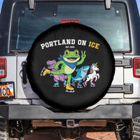 Portland On Ice 2025 Spare Tire Cover Resist Frog and Inflatable Animals Protest Sarcastic Politics - Wonder Print Shop