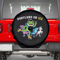 Portland On Ice 2025 Spare Tire Cover Resist Frog and Inflatable Animals Protest Sarcastic Politics - Wonder Print Shop
