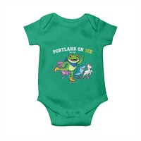 Portland On Ice 2025 Baby Onesie Resist Frog and Inflatable Animals Protest Sarcastic Politics - Wonder Print Shop