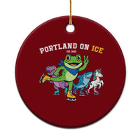 Portland On Ice 2025 Ceramic Ornament Resist Frog and Inflatable Animals Protest Sarcastic Politics - Wonder Print Shop