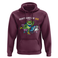 Portland On Ice 2025 Hoodie Resist Frog and Inflatable Animals Protest Sarcastic Politics - Wonder Print Shop