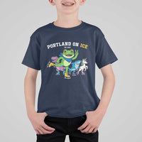 Portland On Ice 2025 T Shirt For Kid Resist Frog and Inflatable Animals Protest Sarcastic Politics - Wonder Print Shop