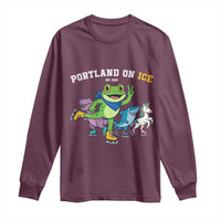 Portland On Ice 2025 Long Sleeve Shirt Resist Frog and Inflatable Animals Protest Sarcastic Politics - Wonder Print Shop