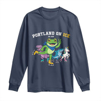 Portland On Ice 2025 Long Sleeve Shirt Resist Frog and Inflatable Animals Protest Sarcastic Politics - Wonder Print Shop