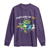 Portland On Ice 2025 Long Sleeve Shirt Resist Frog and Inflatable Animals Protest Sarcastic Politics - Wonder Print Shop